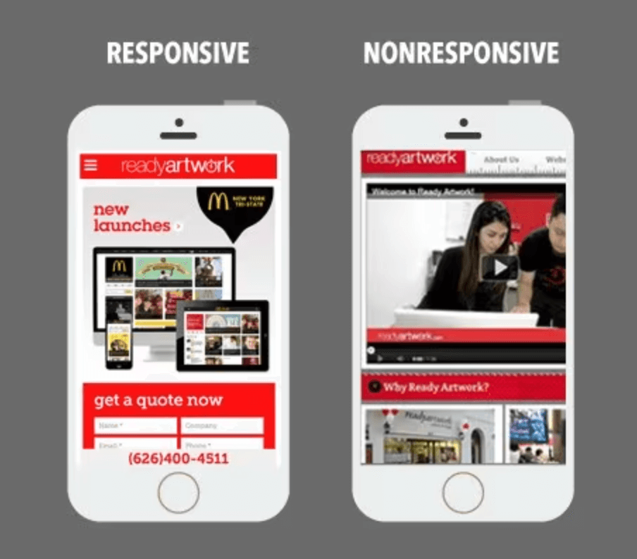 poor website interface design for mobile devices
